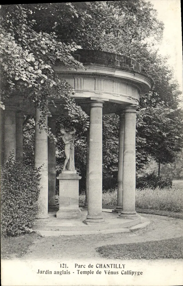 Tempel der Venus Callipyge — Park von Chantilly — Heliotype Bourdier et Faucheux - Vorderseite