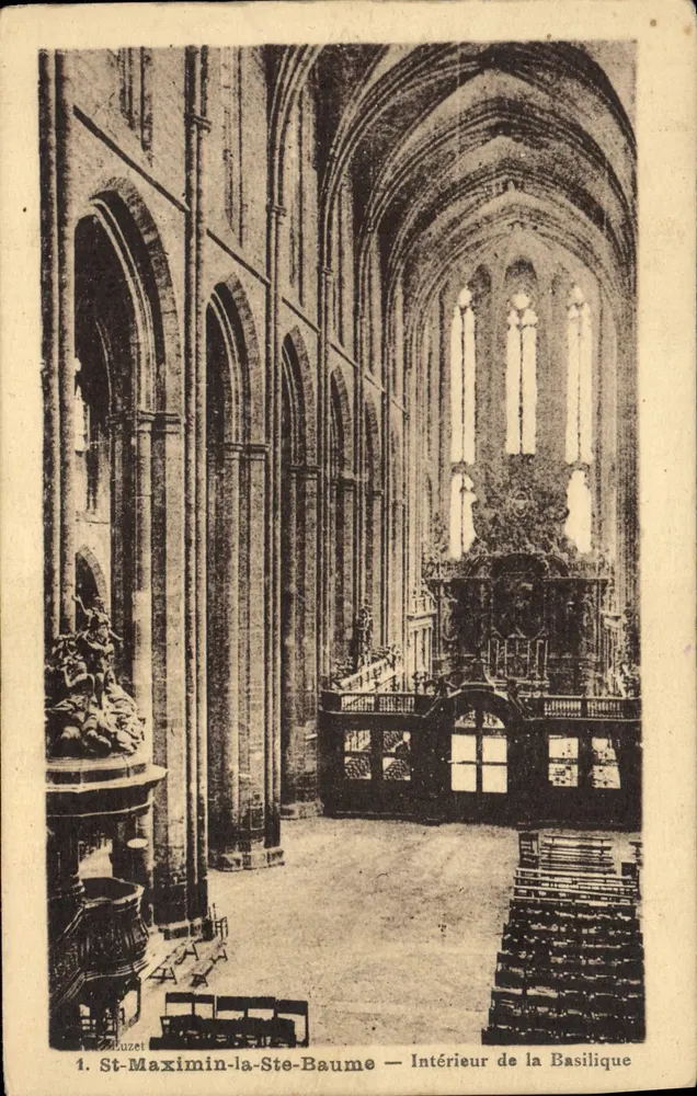 St-Maximin-la-Ste-Baume — Interior da Basílica — Editor: Stuzet - Frente