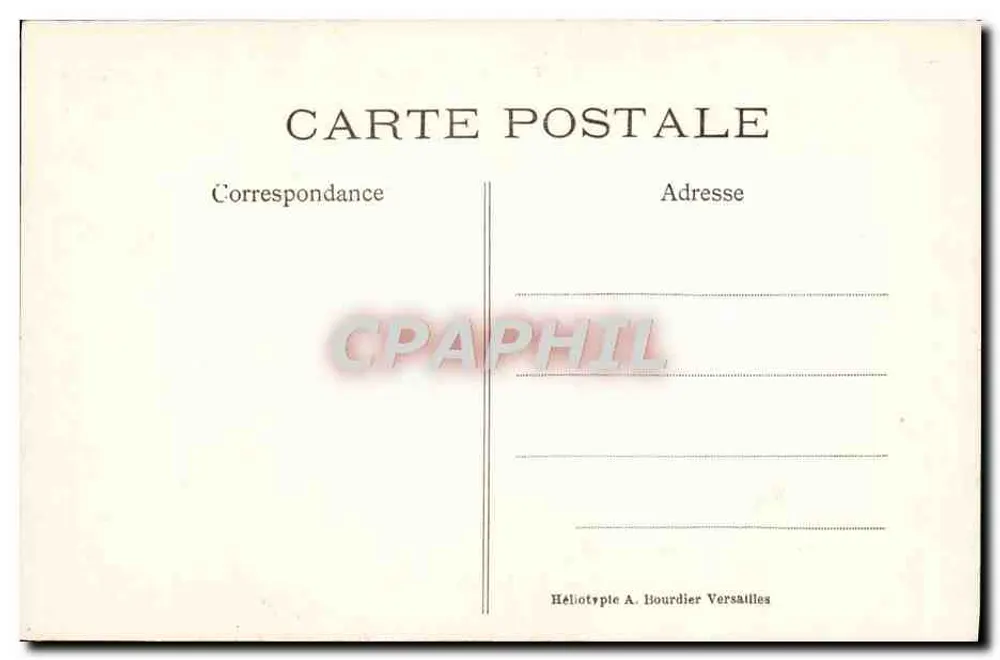 Chantilly — O Castelo visto da grama — Héliotype A. Bourdier Versailles, n°17 - Verso