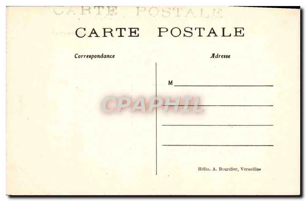 Chantilly — O Castelo — Hélio. A. Bourdier, Versailles - Verso