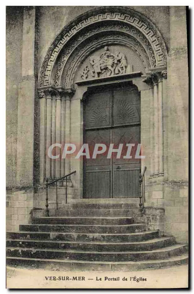 Ver-sur-Mer — Der Portal der Kirche — Verlag unbekannt - Vorderseite
