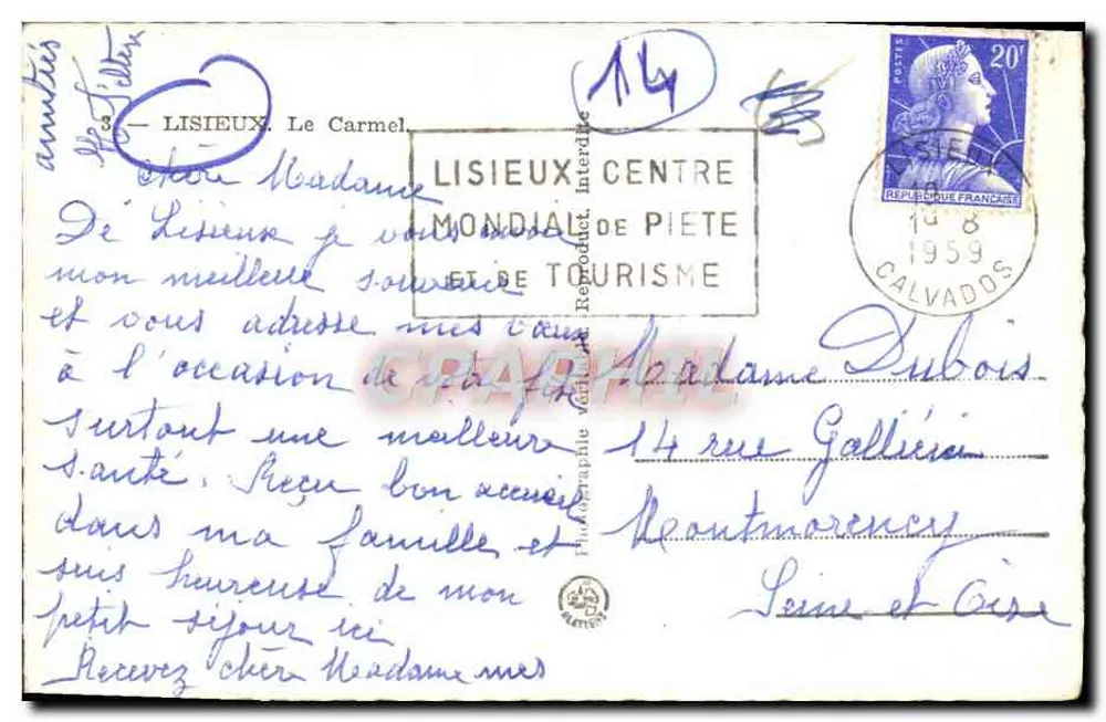 Église du Carmel — Lisieux — éditeur : Photographe Védrine - Verso