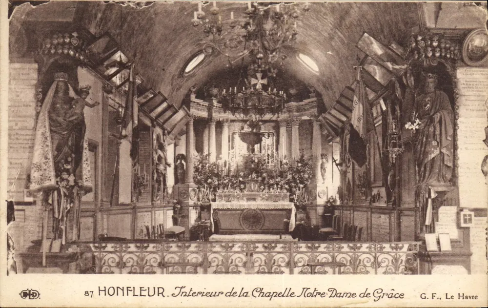 Honfleur — Innenansicht der Kapelle Notre-Dame de Grâce — G.F., Le Havre - Vorderseite