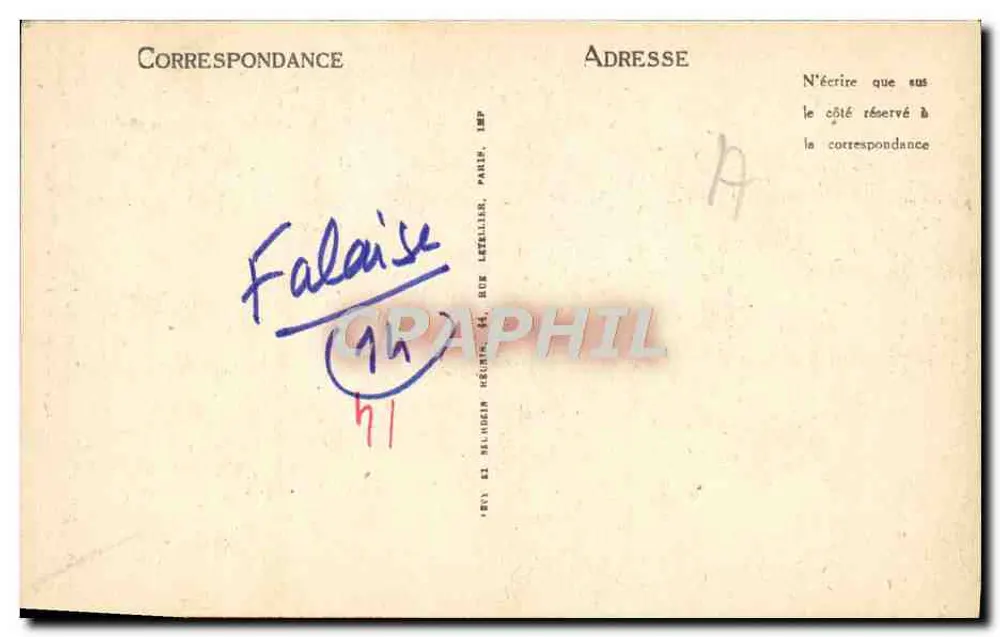 FALAISE — A Torre Talbot — ND - Verso