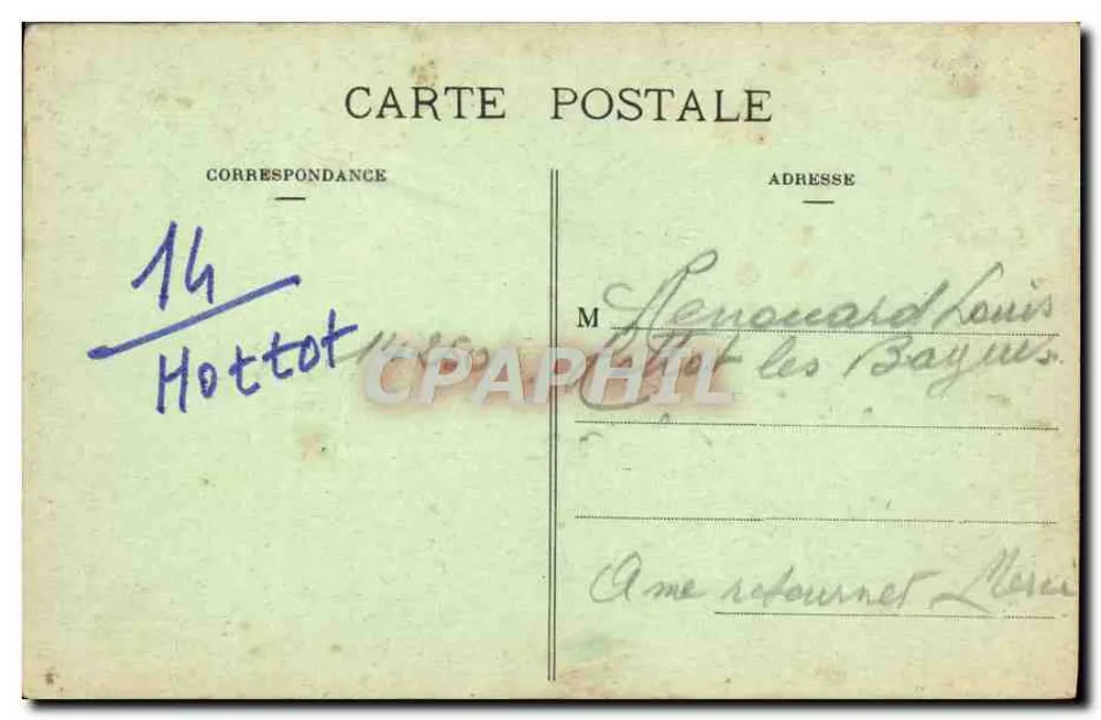 Hottot-les-Bagues (Calvados) — O Calvário — editor H. Deguine, n° 14 - Verso