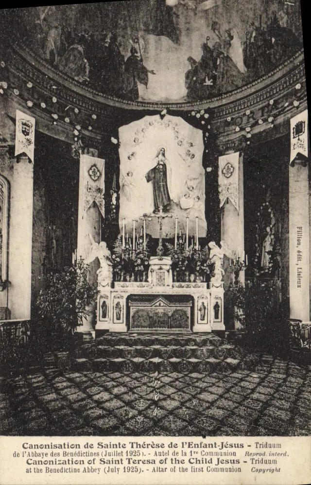 Heiligsprechung der Seligen Thérèse vom Kind Jesus — Triduum der Benediktinerabtei (Juli 1925) — Reprod. interd. Labeaume - Vorderseite