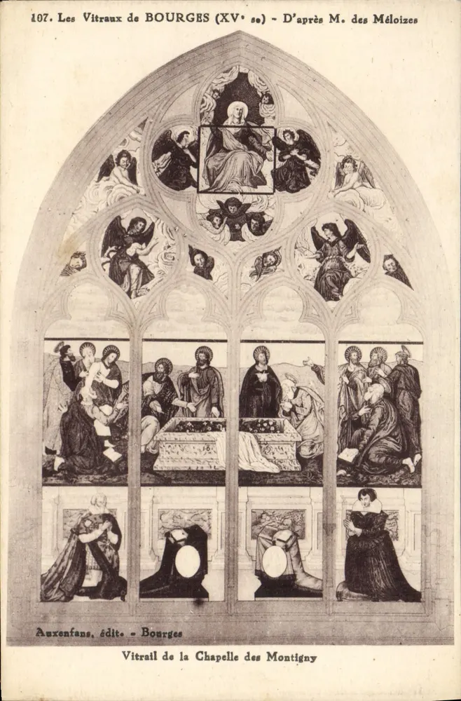Glasfenster von BOURGES (15. Jahrhundert) — Nach M. des Méloizes — Auxenfans, Verlag — Bourges - Vorderseite