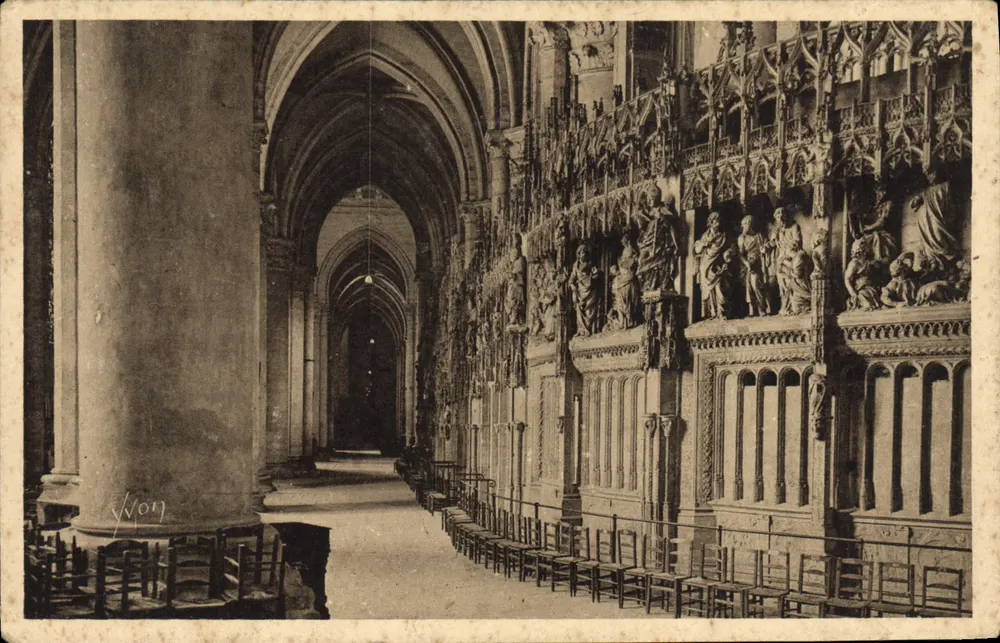 Chartres (Eure-et-Loir) — Innenansicht der Kathedrale - Der Ambulatorium — Éditions d'Art Yvonne, Paris - Vorderseite