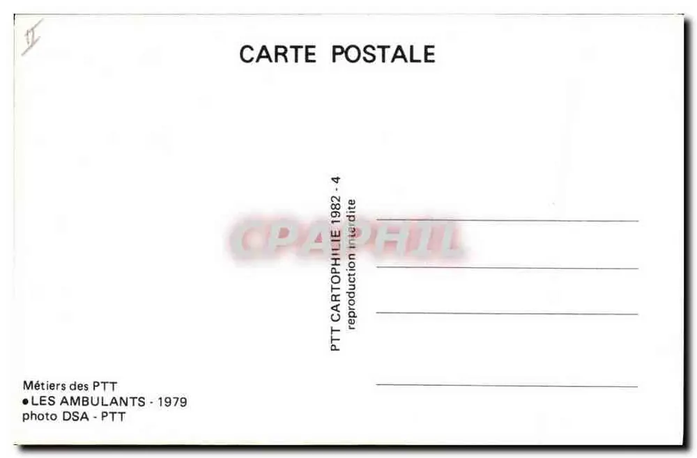 Tri de pacotes na allège — Les Ambulants — PTT - Verso