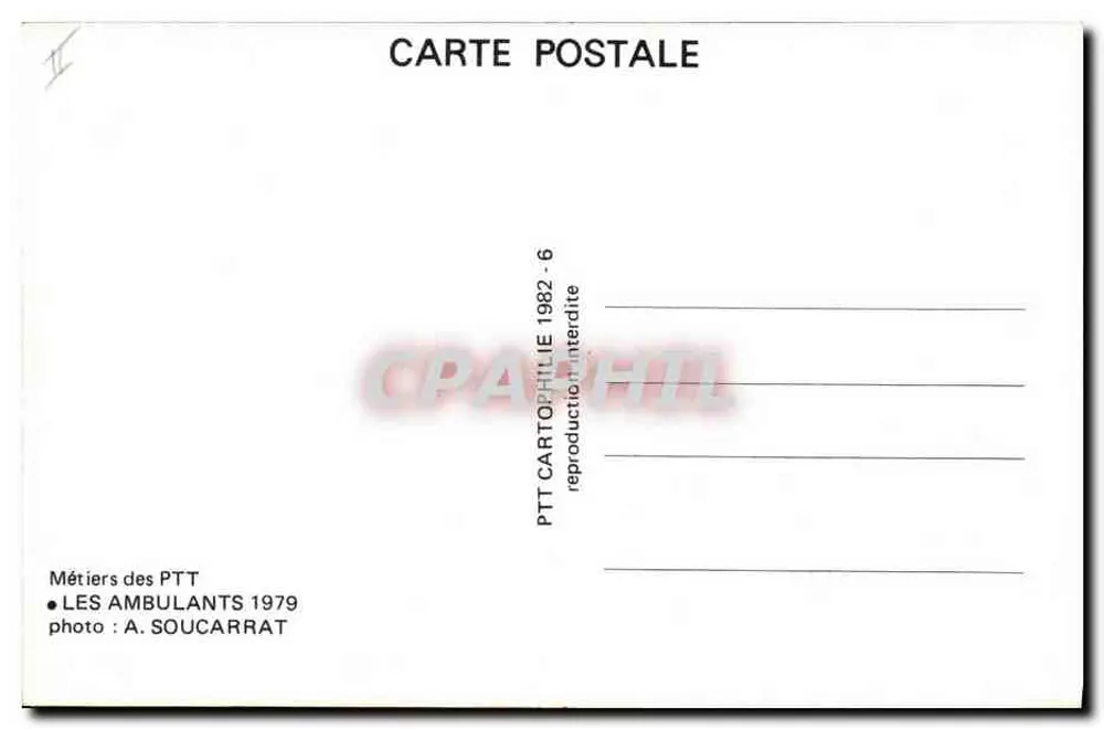 Marselha para Paris 20 : Fechamento dos sacos postais — LES AMBULANTS — PTT - Verso