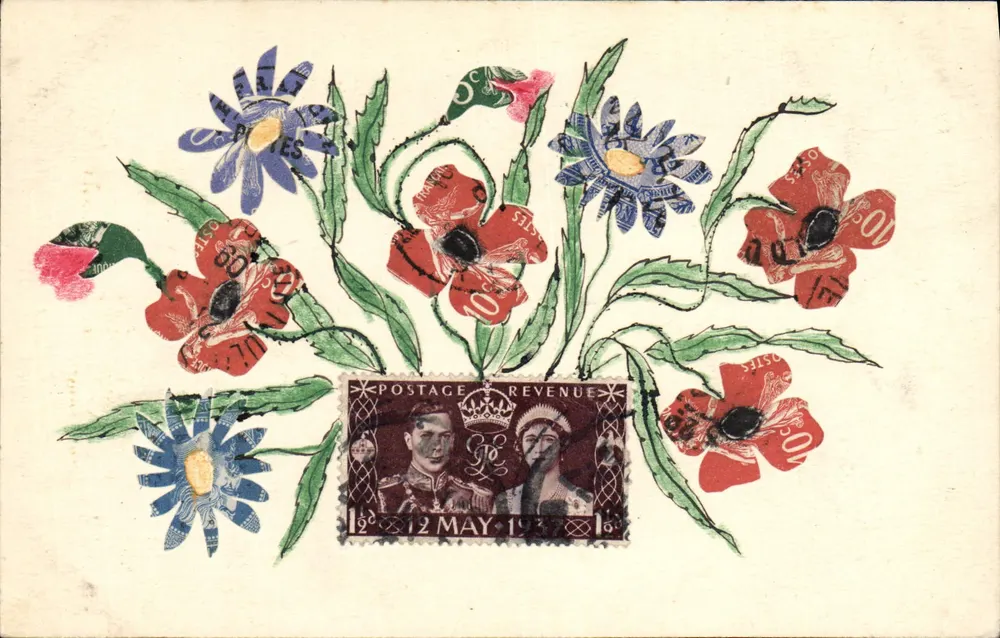 Blumen und Briefmarken — 12. Mai 1937 — Verleger nicht sichtbar - Vorderseite