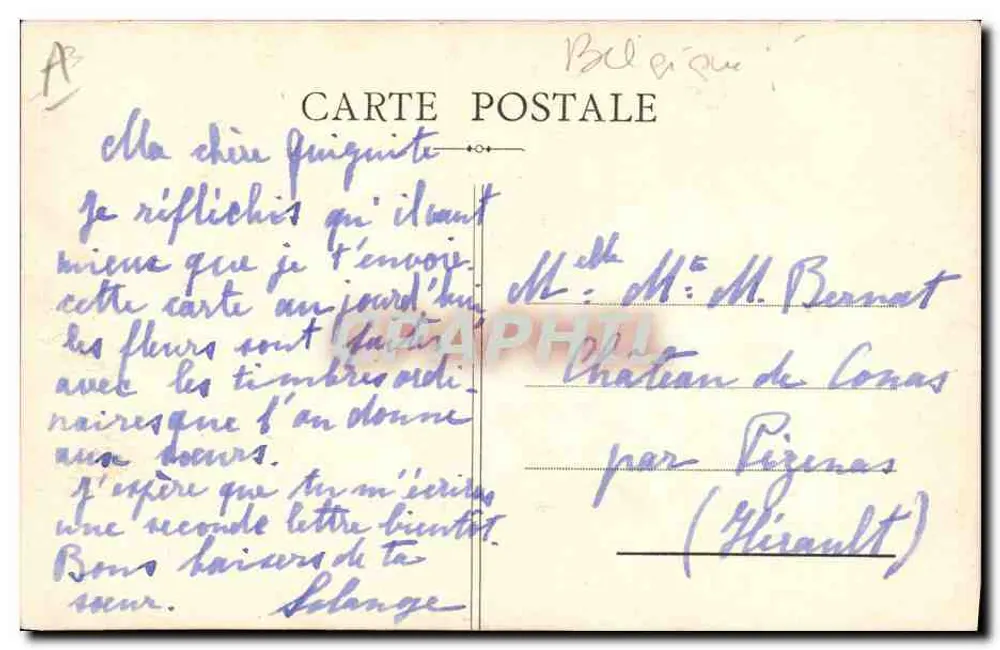 Blumen und Briefmarken — 12. Mai 1937 — Verleger nicht sichtbar - Rückseite