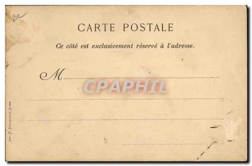 Tennis — Papierschneiderei Schläger — P. Pellevaux, Lyon - Rückseite