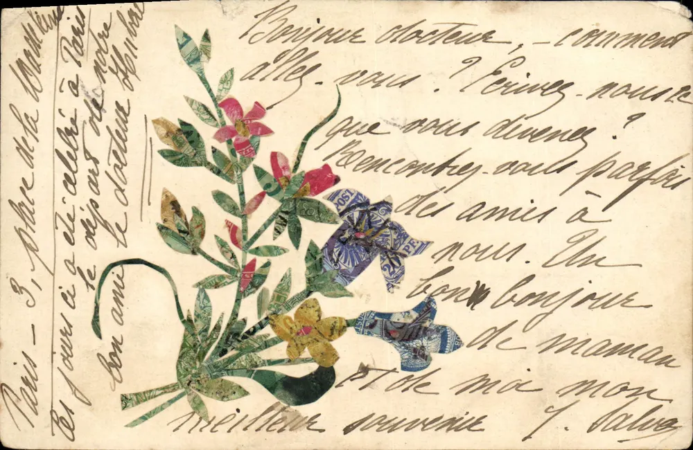 Fleurs colorées — composition décorative — éditeur inconnu - Frente