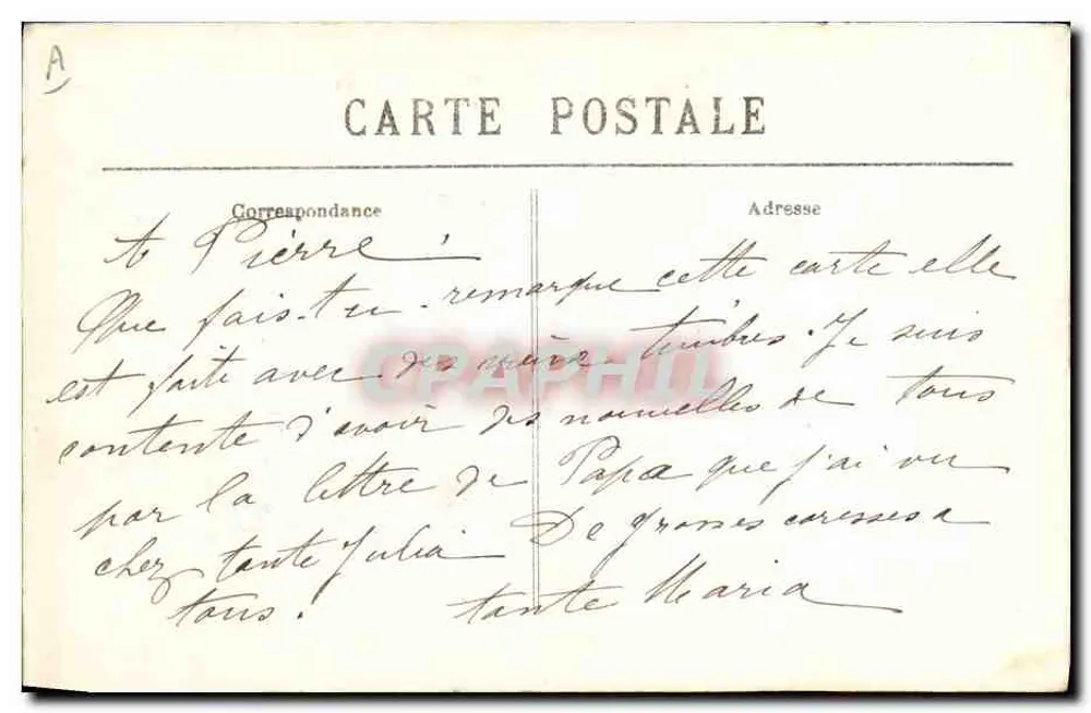 Lembrança da Guerra Europeia 1914-1915 — R. Payomine, 1914 - Verso