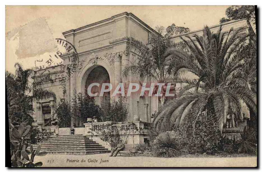 Poterie du Golfe Juan — Blick auf den Eingang mit Palmen — Fot. P. P. (n° 257) - Vorderseite