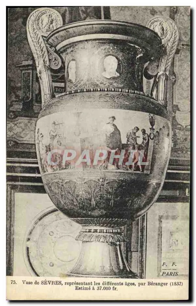 Vase von SÈVRES, der verschiedenen Lebensalter darstellend — von Béranger (1832) — F. F. PARIS - Vorderseite
