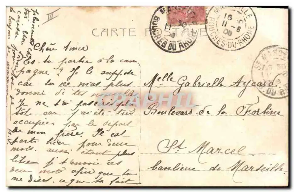 Familia al aire libre — escena de campo — Atterieur, n° 5190 - Reverso