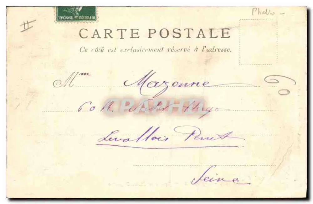 Cormeilles-en-Paris — Platz und Statue Daguerre — Verlag Foulon, Paris - Rückseite