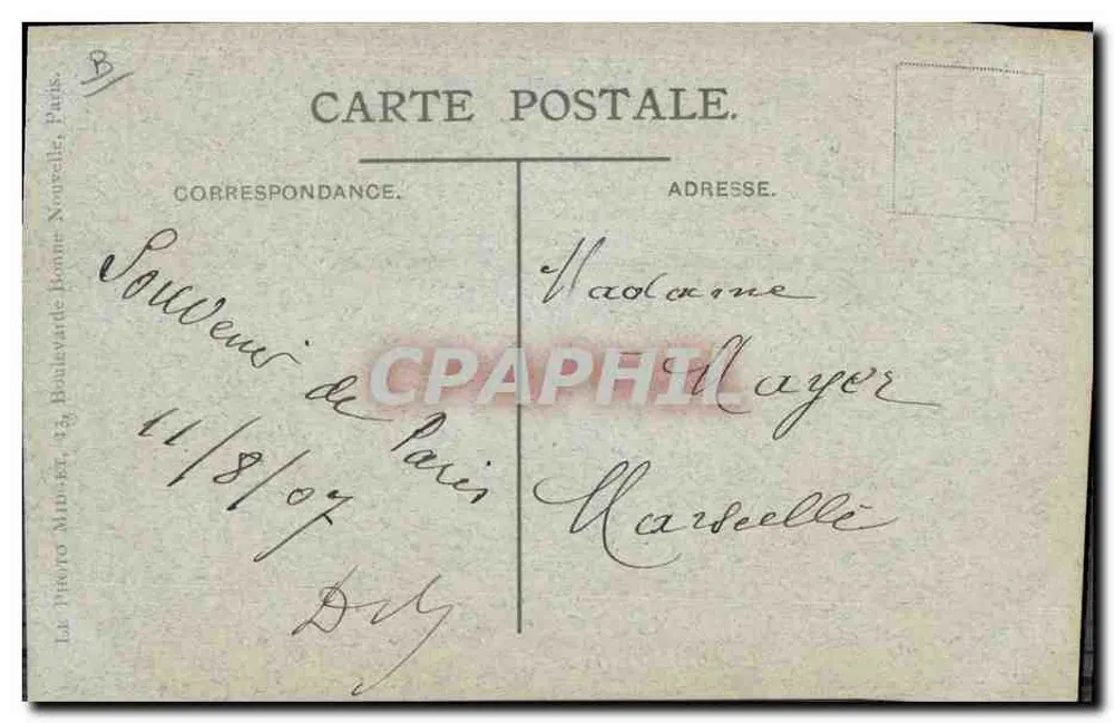 Retrato de um homem barbado — editor Le Photo Midi-ET, Paris — n° 81 - Verso