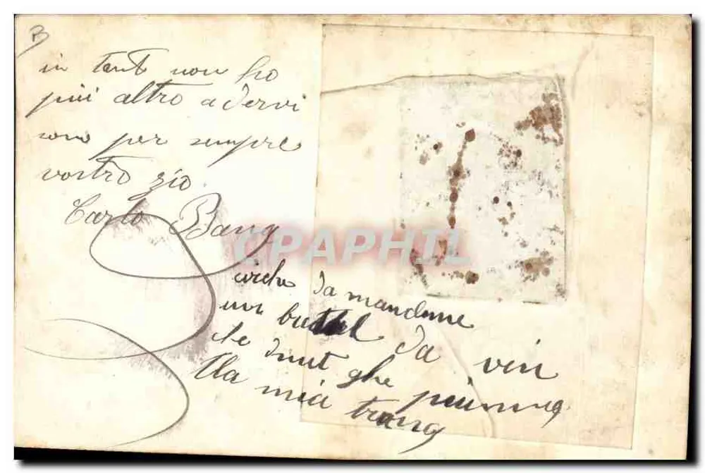 Dois homens — foto em medalhão — Danjouère, 11-1-14 — Carte postale multilingue - Verso