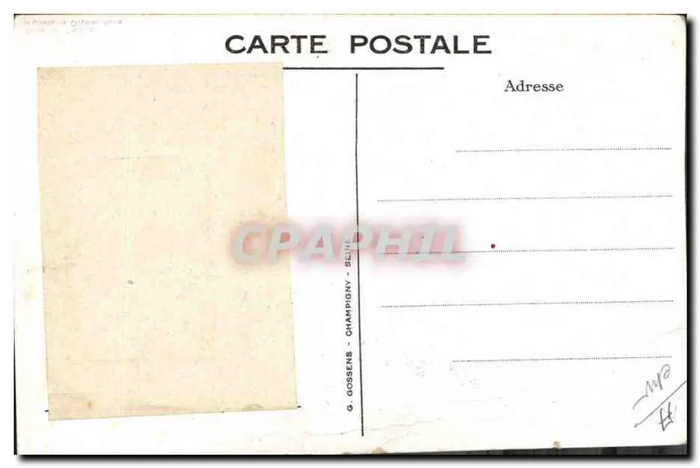 Jeune fille — portrait en médaillon — éditée par G. Gossens, Déposé à Paris - Verso