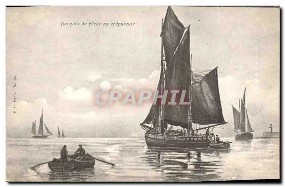 Barcos de pesca ao entardecer — V. P. Paris, No. 25 - Frente