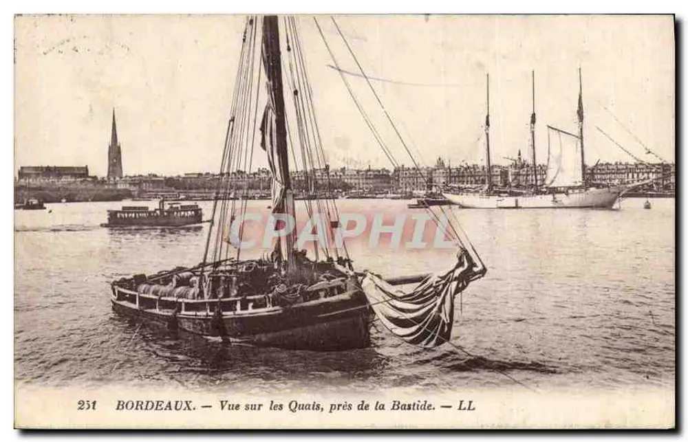 Bordeaux — Ansicht der Quais in der Nähe der Bastide — LL, n° 251 - Vorderseite
