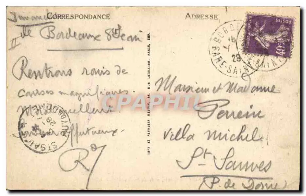 Bordeaux — Ansicht der Quais in der Nähe der Bastide — LL, n° 251 - Rückseite