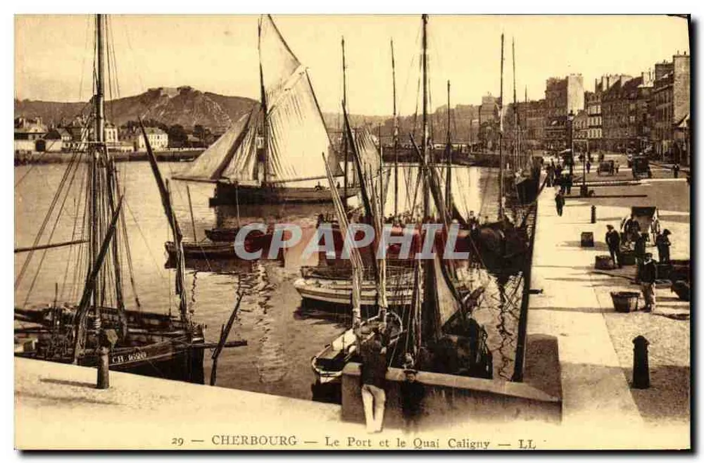 Cherbourg — Der Hafen und der Kai Caligny — LL — n°29 - Vorderseite