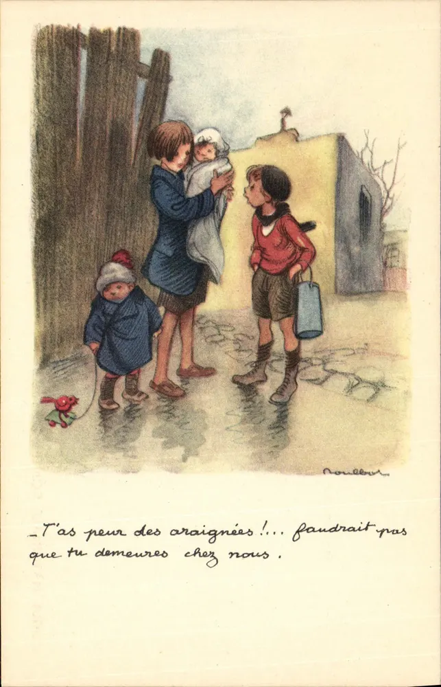 Kinder und Spinnen — Sommerszene — Verlag A. Rampa - Paris - Vorderseite