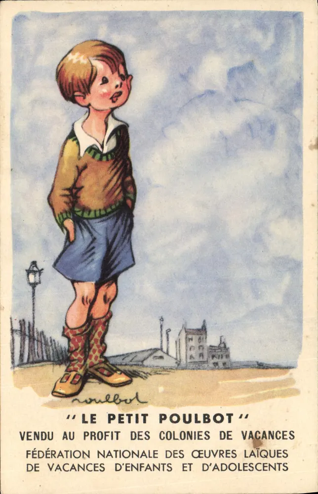 Der Kleine Poulbot — Illustration eines Kindes — Fédération Nationale des Œuvres Laïques de Vacances - Vorderseite