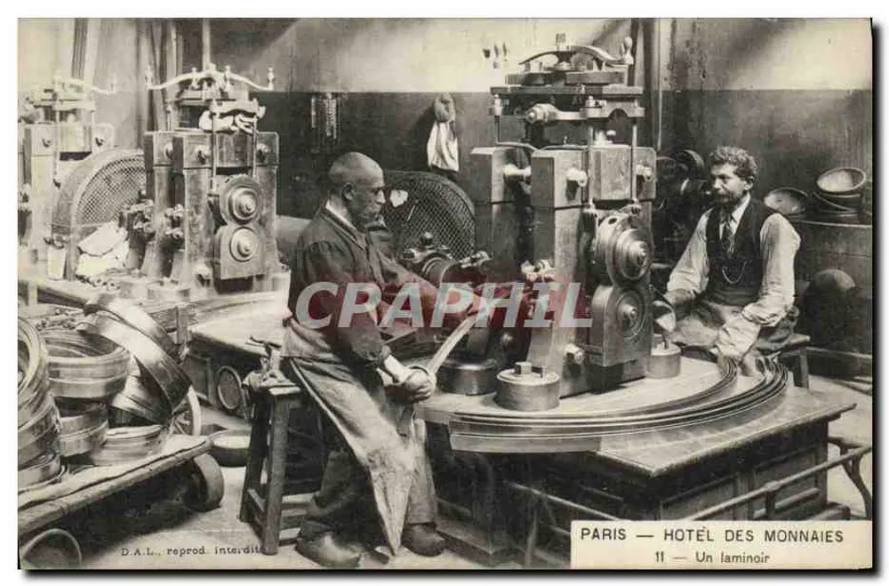 PARIS — HOTEL DES MONNAIES — Eine Walzmaschine - Vorderseite