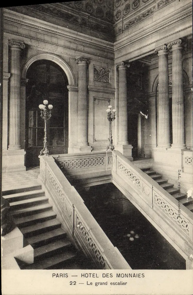 PARIS — HOTEL DES MONNAIES — Der große Treppenaufgang — DAL, Nachdruck eines Fotos - Vorderseite