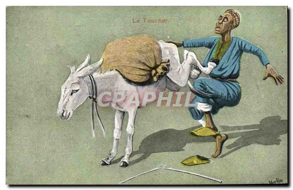 ले टॉचर — एक आदमी और एक गधा के कारिकात्मक चित्रण — छापकर्ता मर्किन - आगे