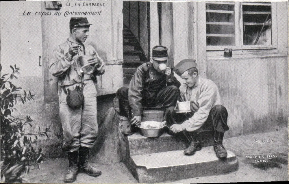 Soldaten in het veld — Het eten in het kamp — Stalck, Parijs - Voorkant