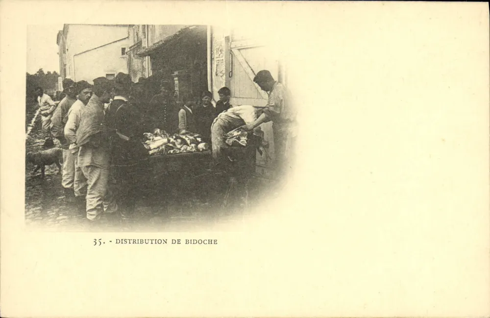 Distribuição de bidoche — cena de distribuição de carne — série 35 - Frente