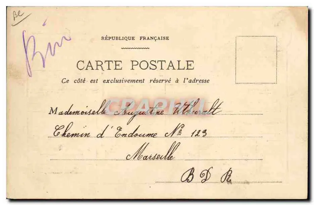 Cendres Vieux — Pacote Postal — Editor não visível - Verso