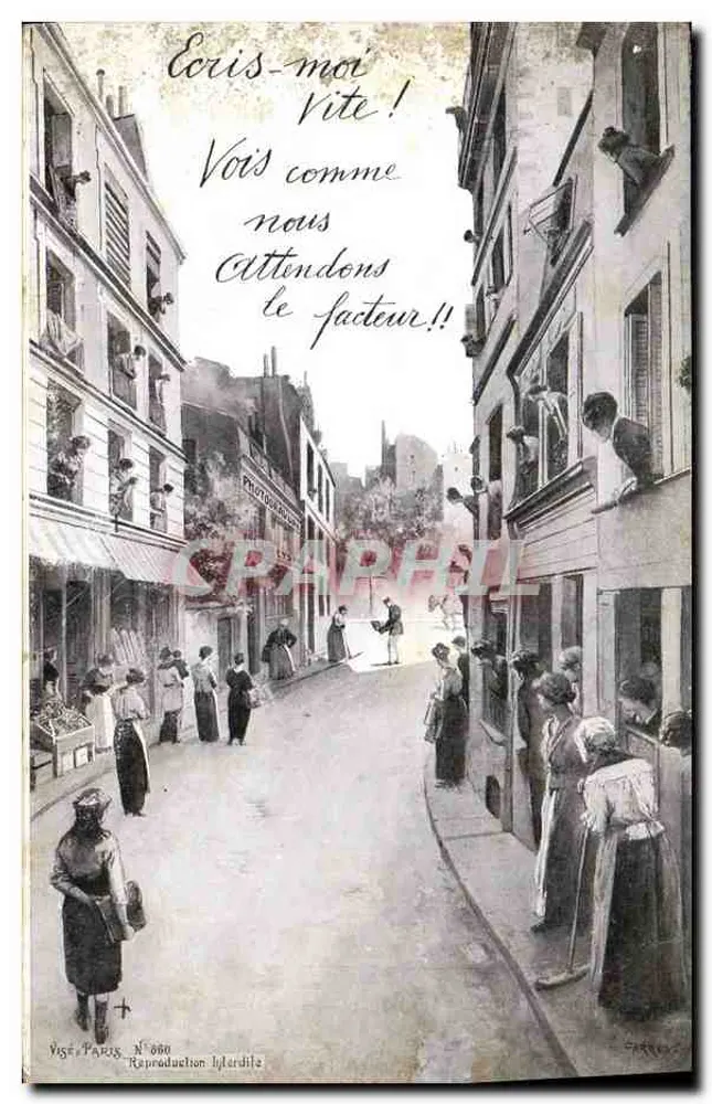 Espera pelo carteiro — Paris — Reprodução Ilyerdile, N° 688 - Frente
