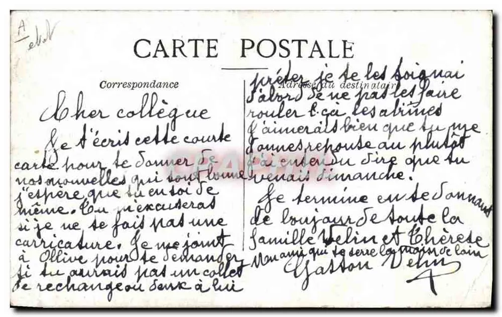 Paris überschwemmt — Der Rundgang des Postboten — CH. Q. STAERCK PARIS - Rückseite