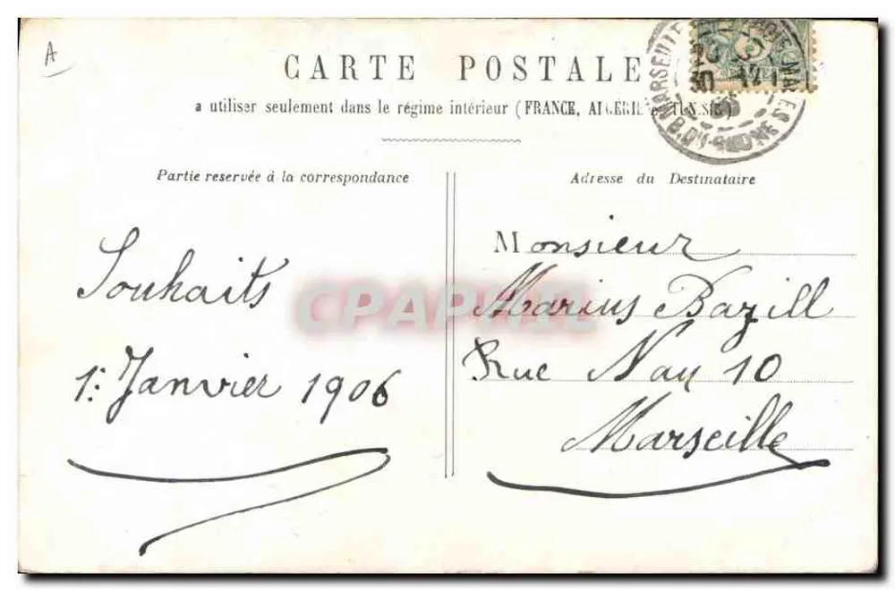 Mulher com rosas — Boa Ano — Paris, 1906 - Verso