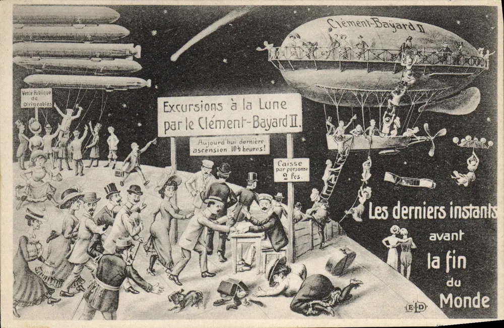 Exkursionen zum Mond mit dem Clément-Bayard II — Die letzten Momente vor dem Ende der Welt — Verlag E.D. - Vorderseite