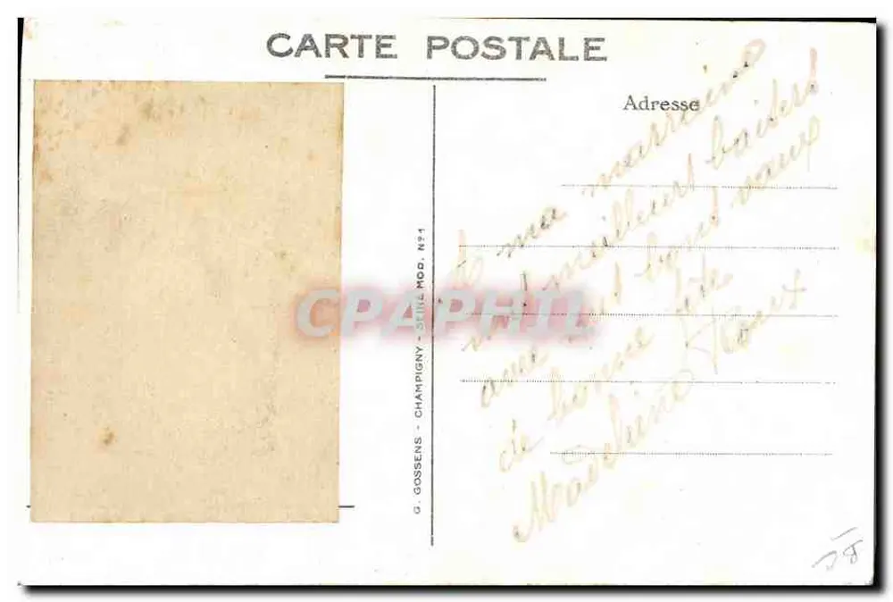 Kindergarten Portrait — Correspondance — G. Gossens, Paris - Rückseite