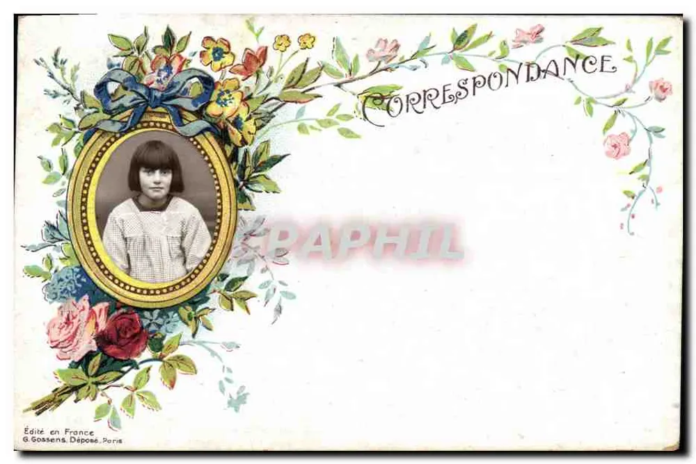 Junge Frau — Portrait in ornierter Rahmen — G. Gossens, Paris - Vorderseite
