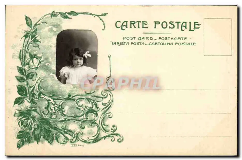 Kleine Mädchen — Porträt in einem botanischen Rahmen — Verlag TESI Paris - Vorderseite