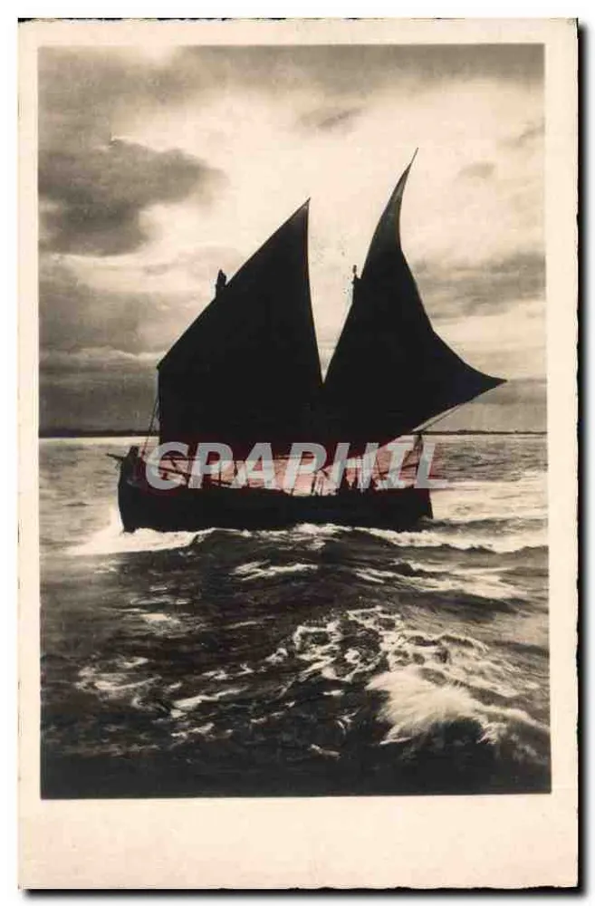 Navio a vela — vista do mar — Reprodução Française Française - Frente