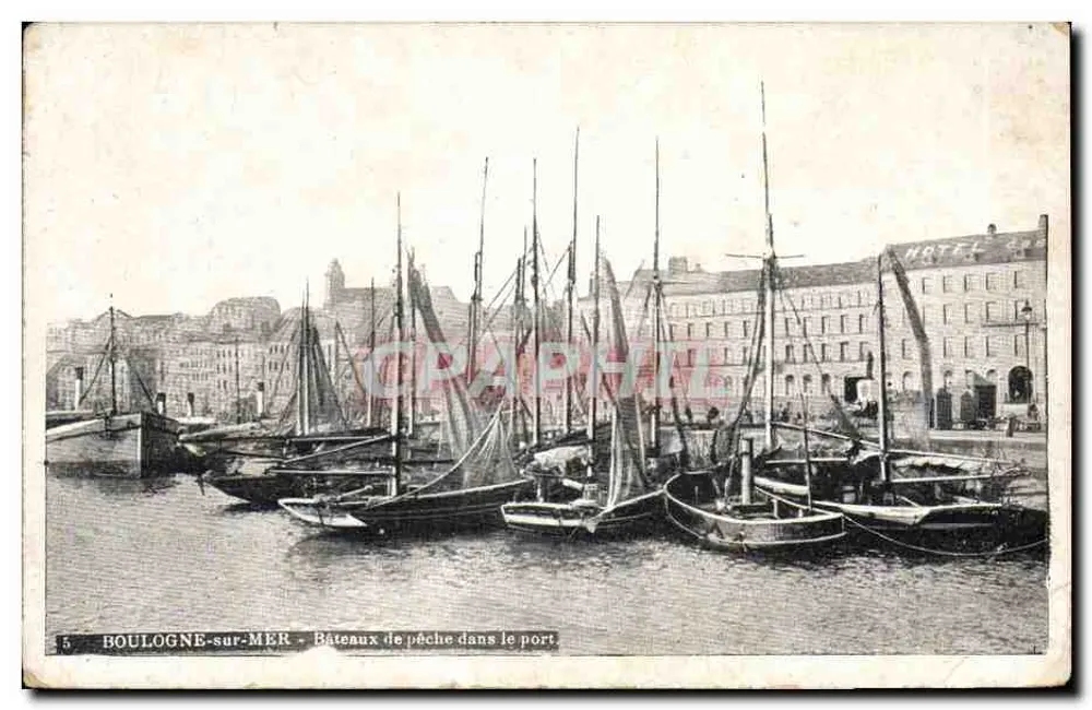 Boulogne-sur-Mer — Fischboote im Hafen — Ch. BOUTIGNY, Paris - Vorderseite