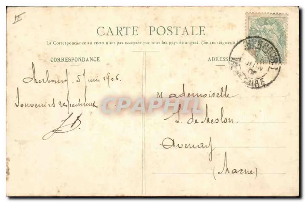 Cherbourg - Fischereiboot, das zu den Molen zurückkehrt (Nacht-Effekt) - Sammlung P.-B. - Rückseite