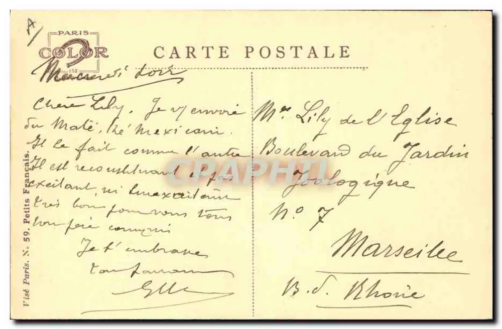 Neuigkeiten vom Meer — Schiffbruch — Verlag Paris Color, Nr. 59 - Rückseite