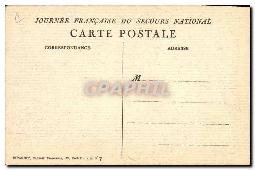 Familie in einer Holzhütte — Tag des nationalen Hilfswerks Frankreich — Devambez, Paris - Rückseite